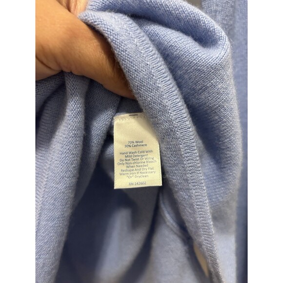 STS SAIL TO SABLE Blue White Cashmere Wool Sweater Tunic Top Nautical Medium - Picture 3 of 5